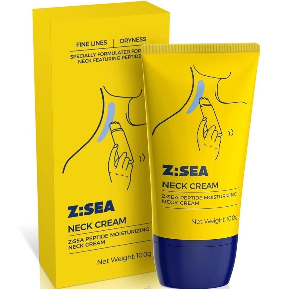 Z:SEA Neck Firming Cream with Roller Anti-Aging Peptide Moisturizer 150g NIB